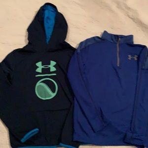 Lot of 2 under armour boys sweatshirt/pullover size large